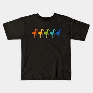 Rainbow Flamingos Kids T-Shirt